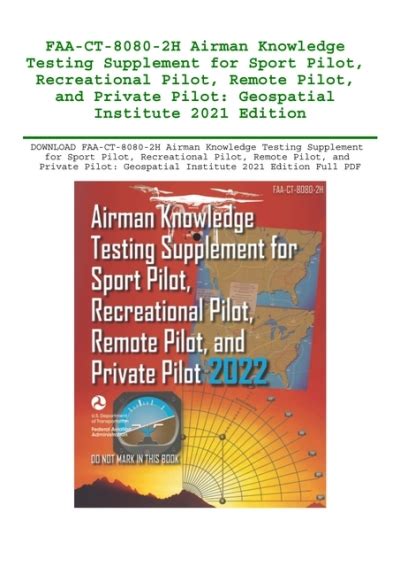 This is the official FAA Airman Knowledge Testing Supplement for Sport Pilot, Recreational Pilot, Remote Pilot, and Private Pilot FAA-CT-8080-2H. . Faa ct 8080 2h